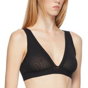 SKIMS UNLINED MESH PLUNGE BRALETTE ONYX NWT SIZE XXS Fast Ship!